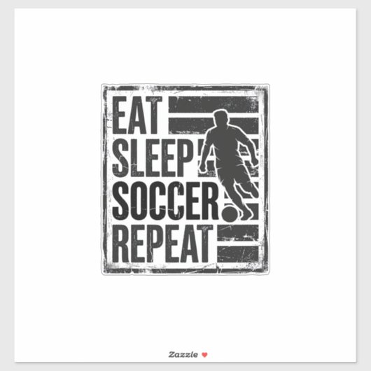 Sticker Manger Dormir Football Répéter Conception de Chemi (Feuille)