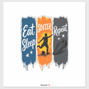Sticker Manger Dormir Football Répéter Conception de Maill