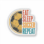 Sticker Manger Dormir Football Répéter Conception de Maill (Devant)