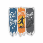 Sticker Manger Dormir Football Répéter Conception de Maill (Devant)
