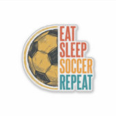Sticker Manger Dormir Football Répéter Conception de Maill (Devant)