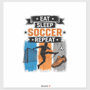 Sticker Manger Dormir Football Répéter Vintage Maillot de