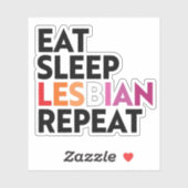 Sticker Manger Dormir Lesbienne Répéter (Feuille)