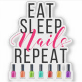 Sticker Manger Dormir Ongles Répéter Vernis à Ongles Arc-e (Devant)