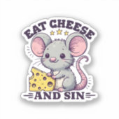 Sticker Manger du fromage et pécher (Recto)