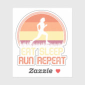 Sticker Manger Sleep Run Répéter Marathon de l'athlète rét (Feuille)