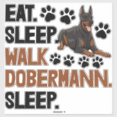 Sticker Manger Sleep Walk Doberman (Feuille)