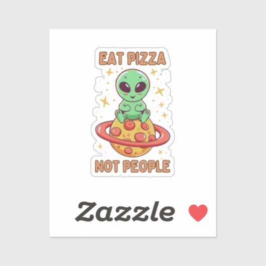 Sticker Mangez de la pizza pas des gens (Feuille)