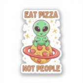 Sticker Mangez de la pizza pas des gens (Recto)