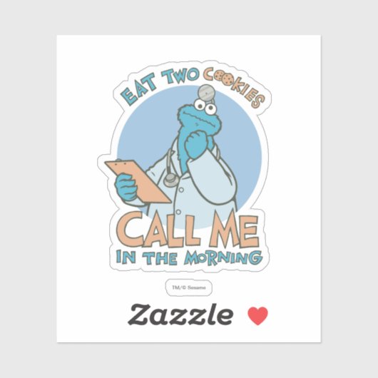 Sticker Mangez deux cookies, appelez-moi le matin (Feuille)