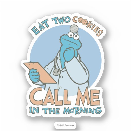 Sticker Mangez deux cookies, appelez-moi le matin (Devant)