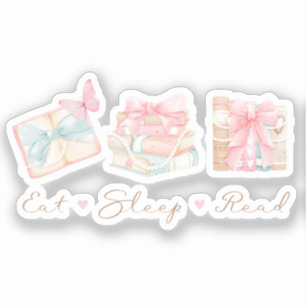 Sticker Mangez le sommeil Lire le livre de coquette