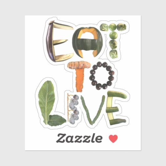 Sticker Mangez pour vivre Sain Manger Rappel - Aliments (Feuille)