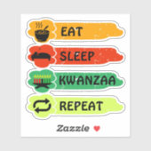 Sticker Mangez Sleep Kwanzaa Répéter, Kiss Cut (Feuille)