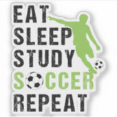 Sticker Mangez Sleep Study Soccer Répéter Garçon Soccer Jo (Devant)