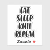 Sticker Mangez tricoter le sommeil répéter (Feuille)
