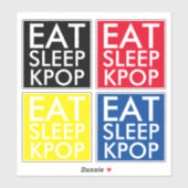 Sticker Mangez un ensemble de sabots de 4 dés coupés (Feuille)