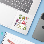 Sticker Mangez Véritable Aliments - Alimentation saine Dev (Ordinateur portable avec iPhone)