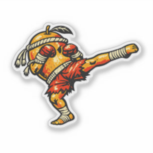 Sticker Mango Muay Thai — Combattant Thaïlandais Rétro Vin