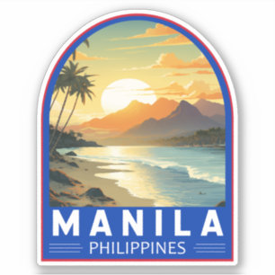 Sticker Manille Philippines Travel Art Vintage