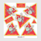 Sticker Manipulation avec soin Objets Sharp Avertissement  (Feuille)