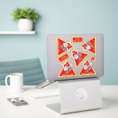 Sticker Manipulation avec soin Objets Sharp Avertissement  (Ordinateur portable sur le bureau)