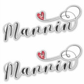 Sticker Mannin, Isle of Man Drapeau Heart, Mann (Devant)