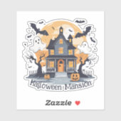 Sticker Manoir d'Halloween éffrayant (Feuille)