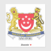 Sticker Manteau National De Singapour Patriotique (Feuille)