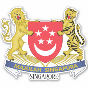 Sticker Manteau National De Singapour Patriotique