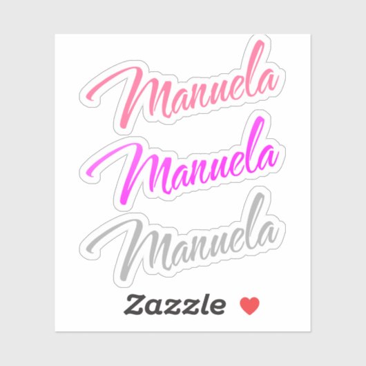Sticker Manuela nom décoratif x3 (Feuille)