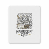Sticker Manuscrit Chat Chat Manuscrit Médiéval Vintage Vec (Devant)