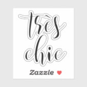 Sticker Manuscrit Girly de motivation chic de "Tres" (Feuille)