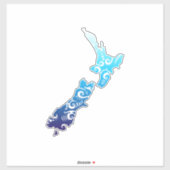 Sticker Maori New Zealand Map Tribal (Feuille)
