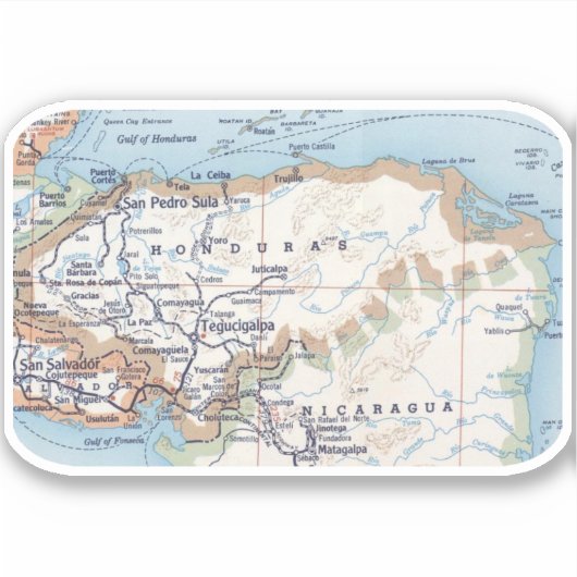Sticker Mapa de Honduras (Devant)