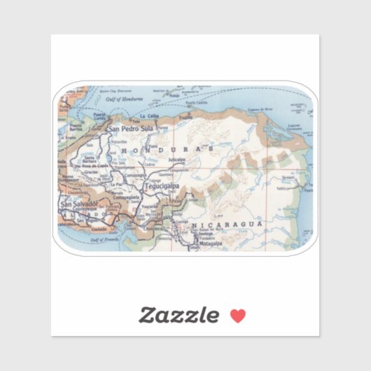 Sticker Mapa de Honduras (Feuille)