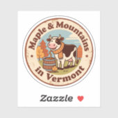 Sticker Maple & Mountains_ Vermont Oeuvres d'art inspirées (Feuille)