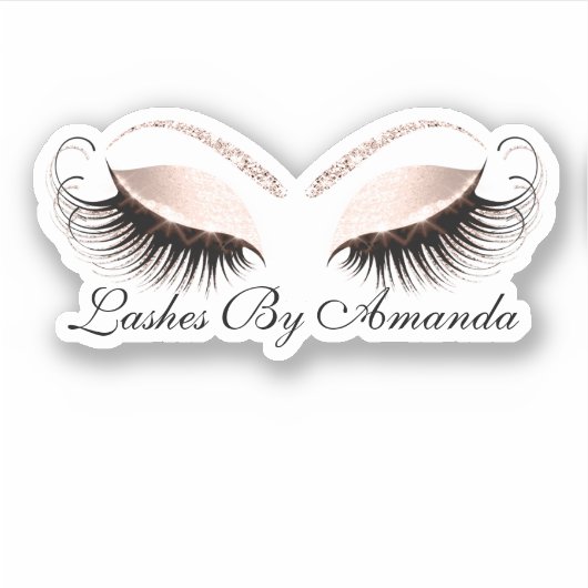 Sticker Maquillage d'or rose - Extension Lashes (Devant)
