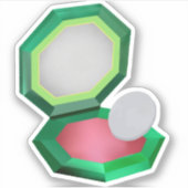 Sticker Maquillage rouge dans un boîtier vert (Devant)