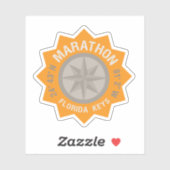 Sticker Marathon Florida Keys Latitude Longitude Orange (Feuille)