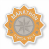 Sticker Marathon Florida Keys Latitude Longitude Orange (Devant)