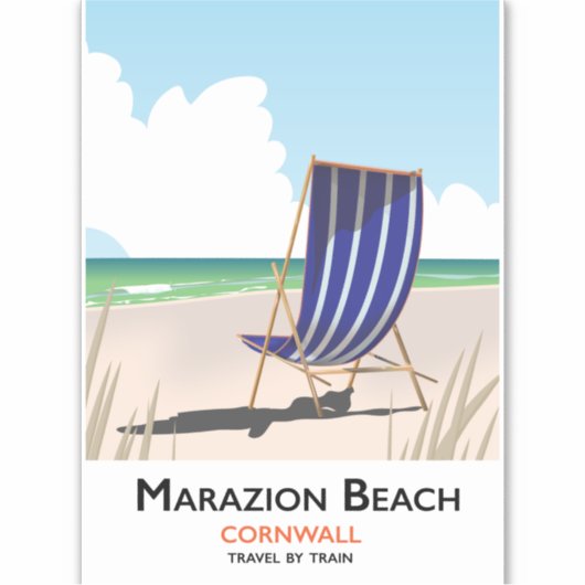 Sticker Marazion Beach Cornwall affiche (Devant)