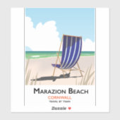 Sticker Marazion Beach Cornwall affiche (Feuille)
