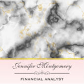 Sticker Marbre gris lisse moderne avec ruban or (Devant)