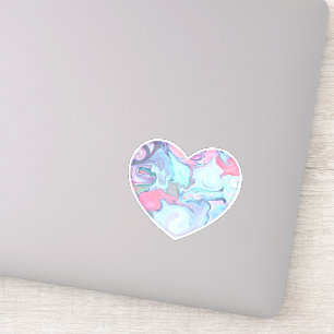 Sticker Marbre rose et bleu Coeur texturé Vinyl