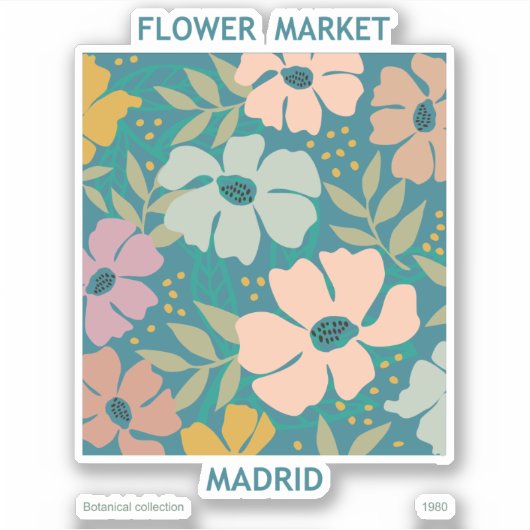 Sticker Marché aux fleurs Madrid Imprimer (Devant)