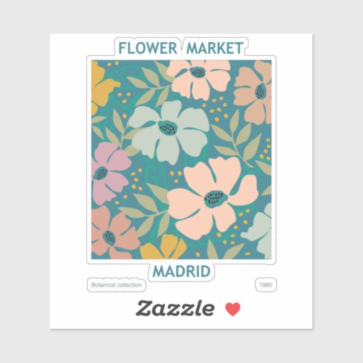 Sticker Marché aux fleurs Madrid Imprimer (Feuille)