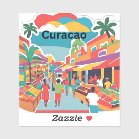 Sticker marché de Curaçao (Feuille)