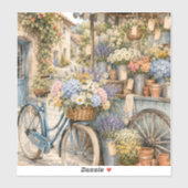 Sticker Marché de fleurs Bloomcore avec bicyclette (Feuille)