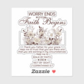 Sticker Marche par Foi 2 Corinthians 5 Écriture Florale (Feuille)